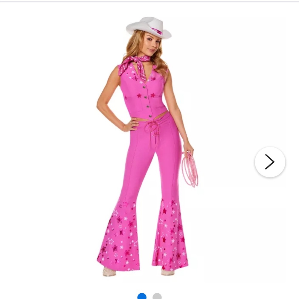 Barbie cowgirl Pink Flare Jumpsuit with Star Accents